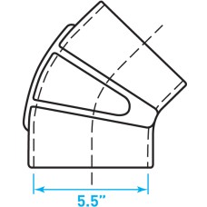 Air Intake 45º Rubber Elbow - 5.5"